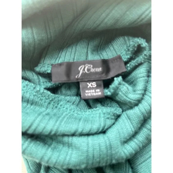 J. Crew Academic Green Ribbed Turtleneck Top Sweater XS - Picture 4 of 4